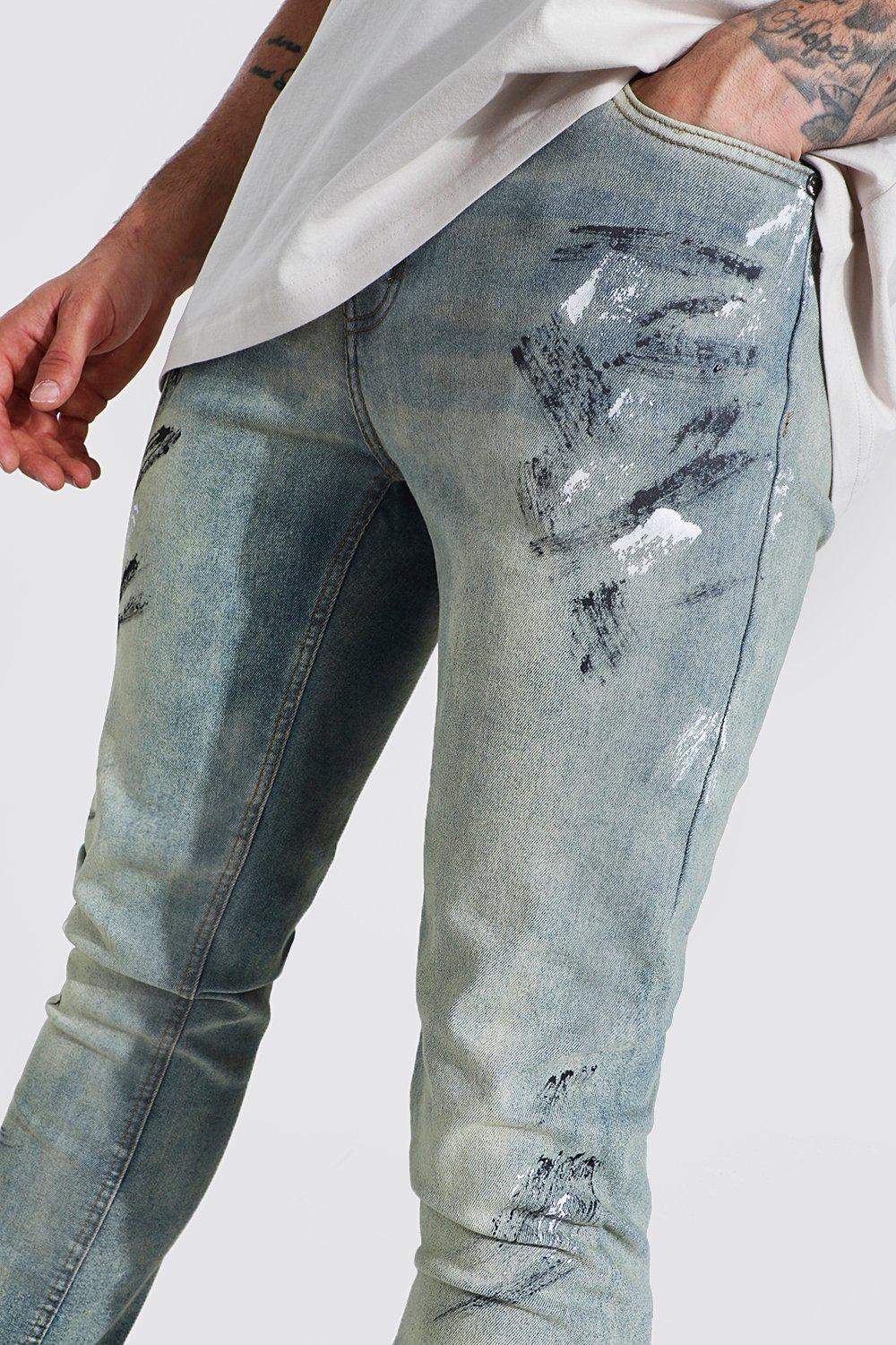 Jeans hot sale vernice uomo